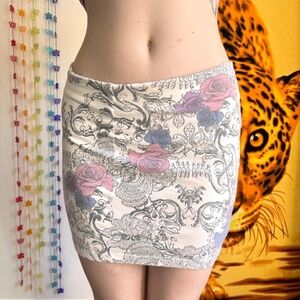 Betsey Johnson tattoo mini skirt